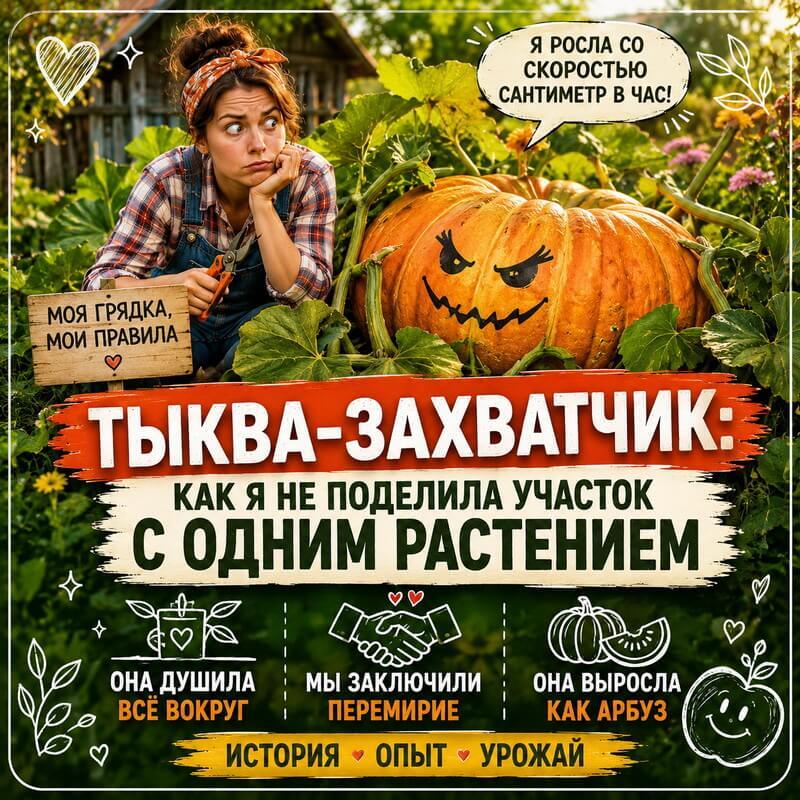 Тыква-диверсант: как я усмирила огородную экспансию