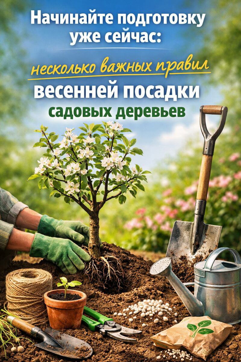 Грамотная весенняя посадка садовых деревьев сэкономит силы