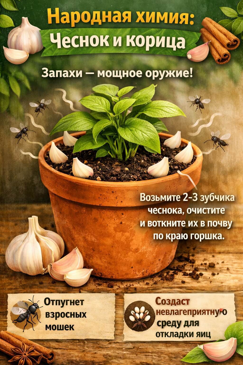 Как избавиться от мошек в цветочных горшках