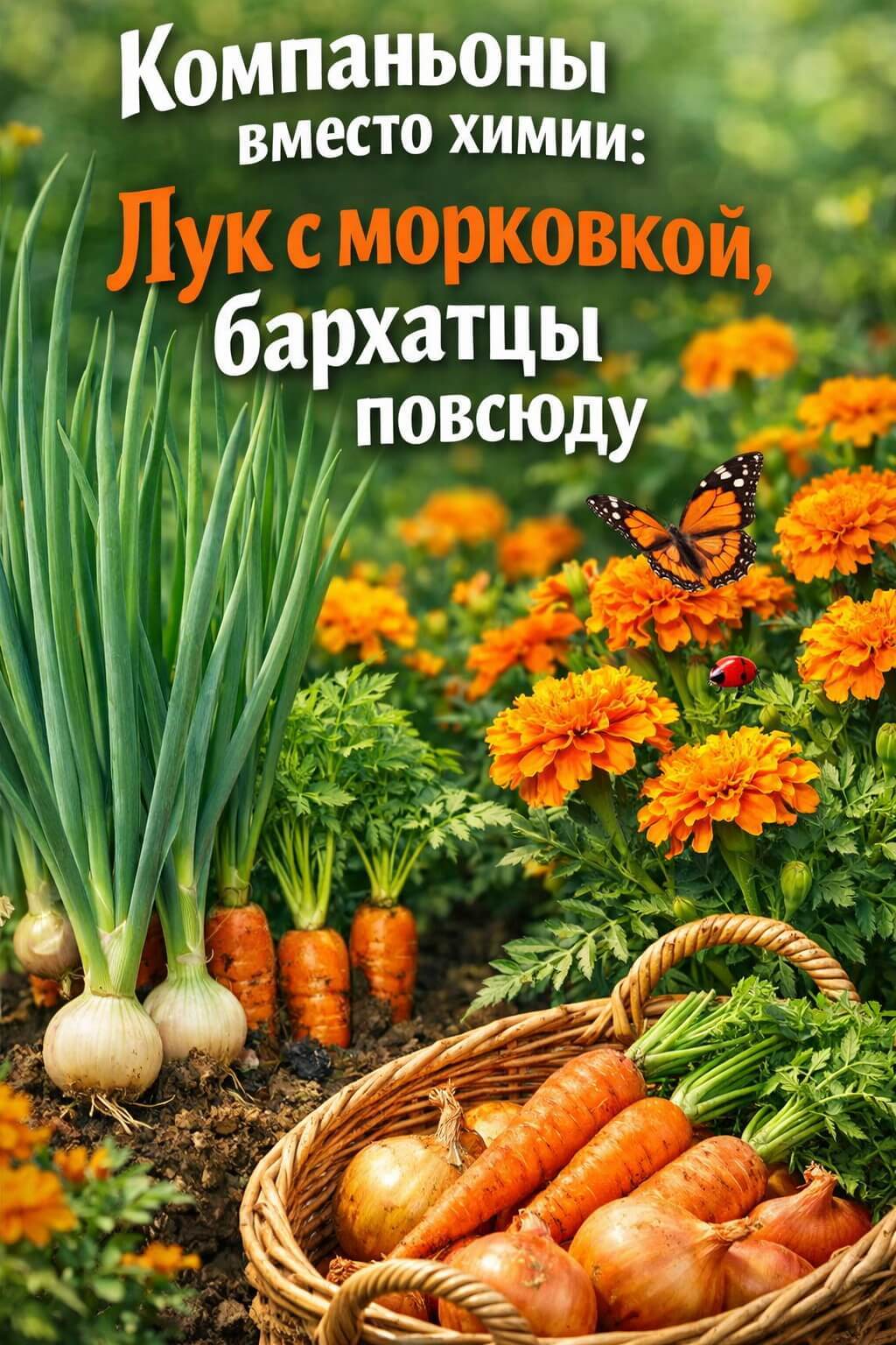 Компаньоны вместо химии: лук с морковкой, бархатцы повсюду