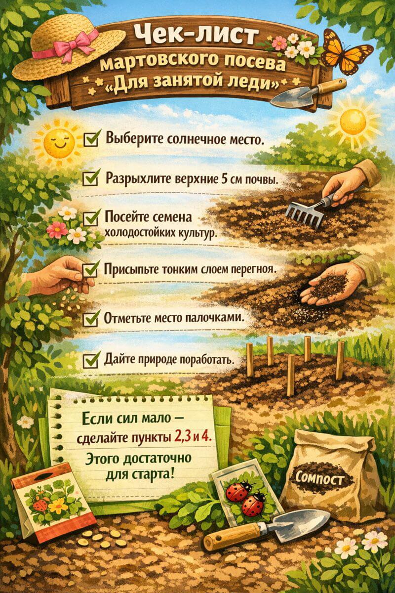 Чек-лист мартовского посева «Для занятой леди»