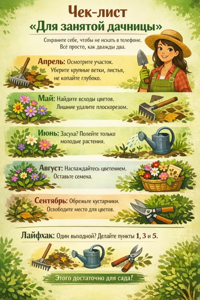 Чек-лист «Для занятой ленивой дачницы»