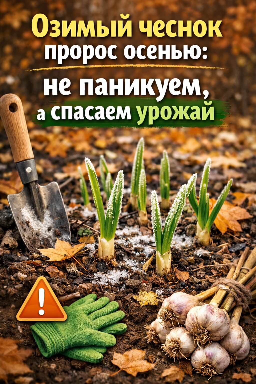 чтобы чеснок пережил зиму после ранних всходов, нужно срочно замульчировать грядку