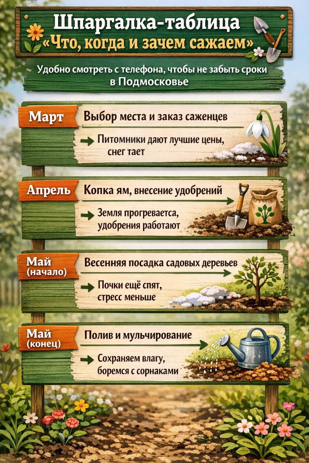 Шпаргалка по срокам для Подмосковья