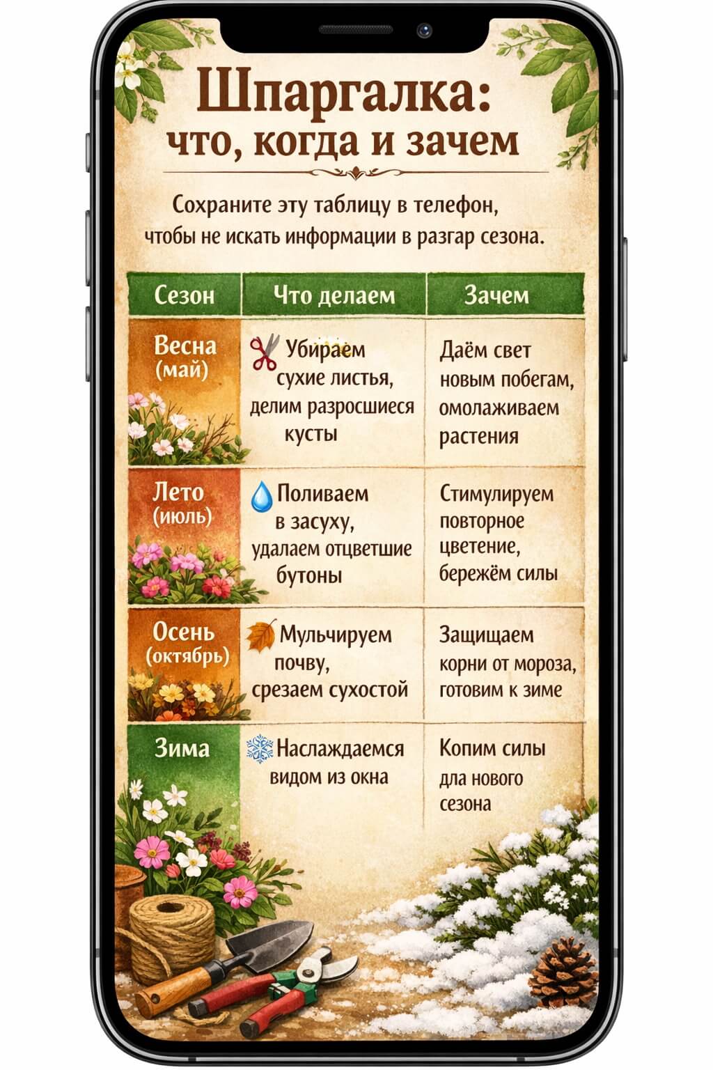 Шпаргалка для холодильника