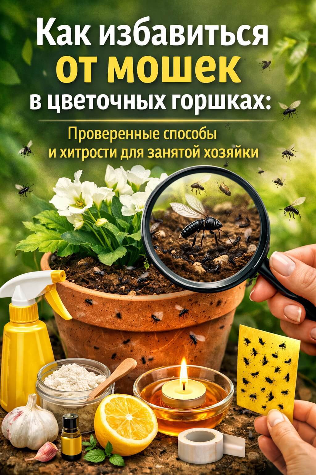 Мошки в цветах дома &ndash; причины и простое решение