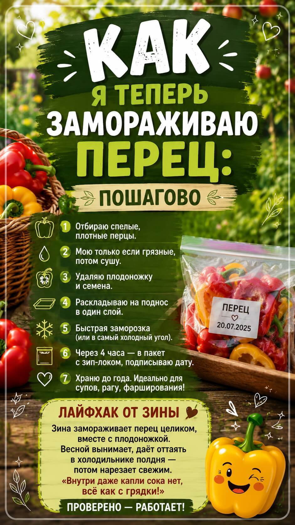 Как я теперь замораживаю перец