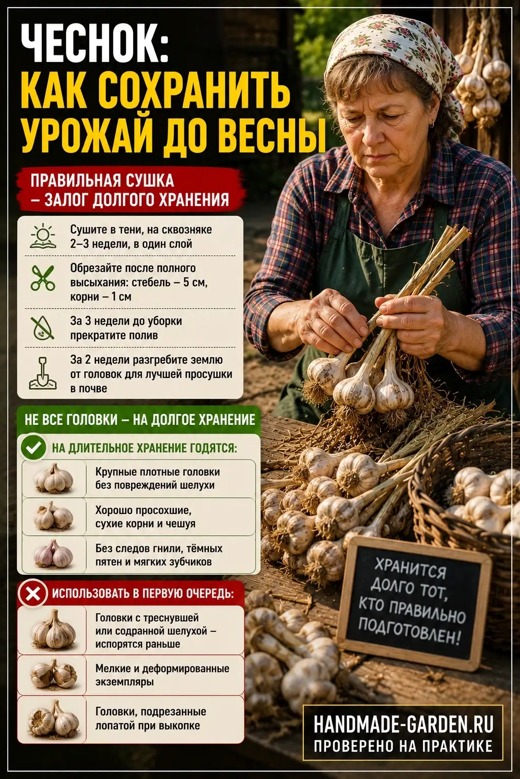 чеснок хранится долго