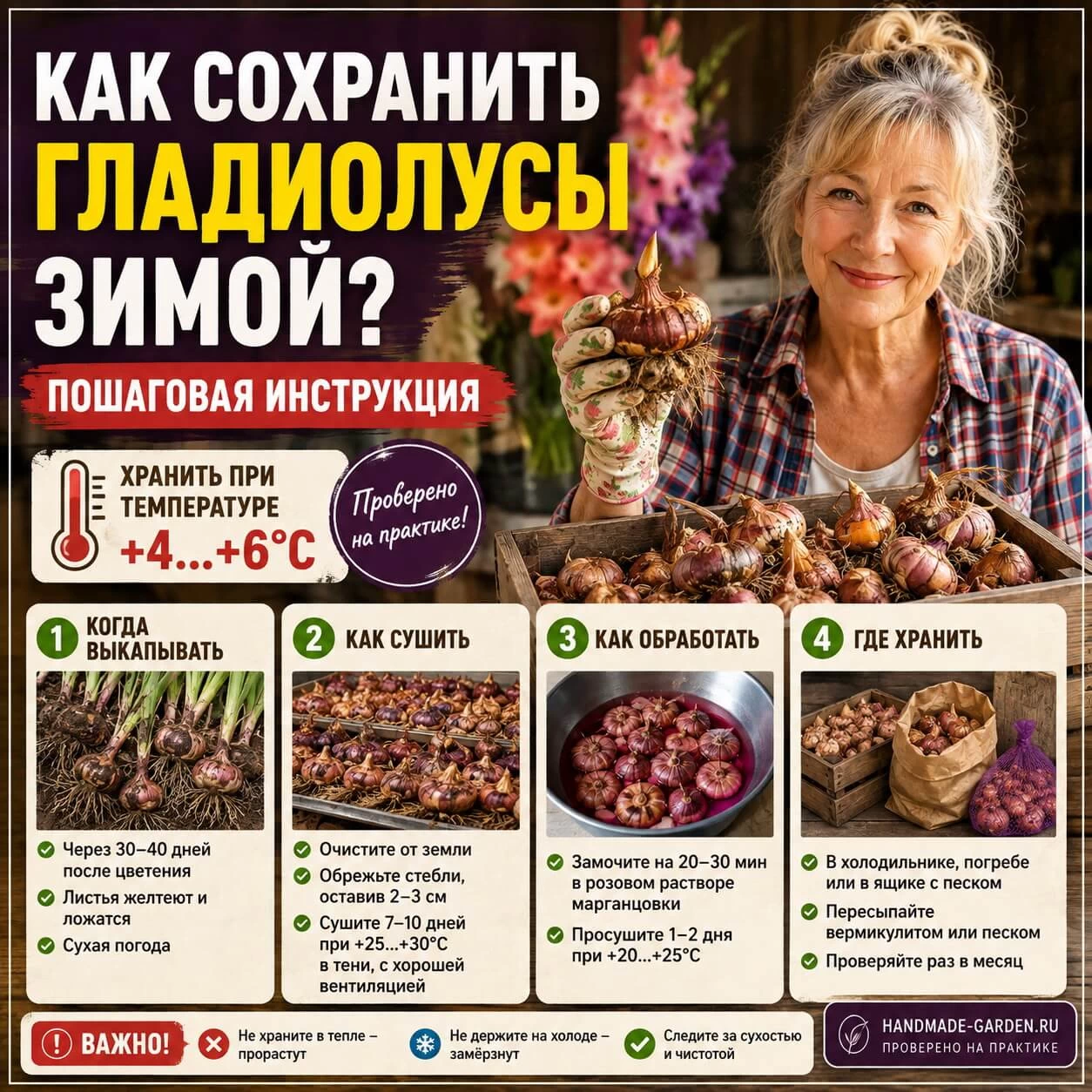 Как сохранить гладиолусы зимой