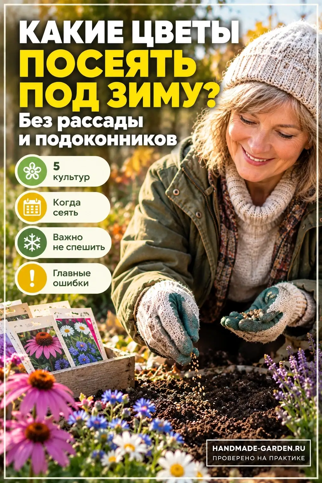 Какие цветы сеять под зиму, чтобы не занимать подоконник