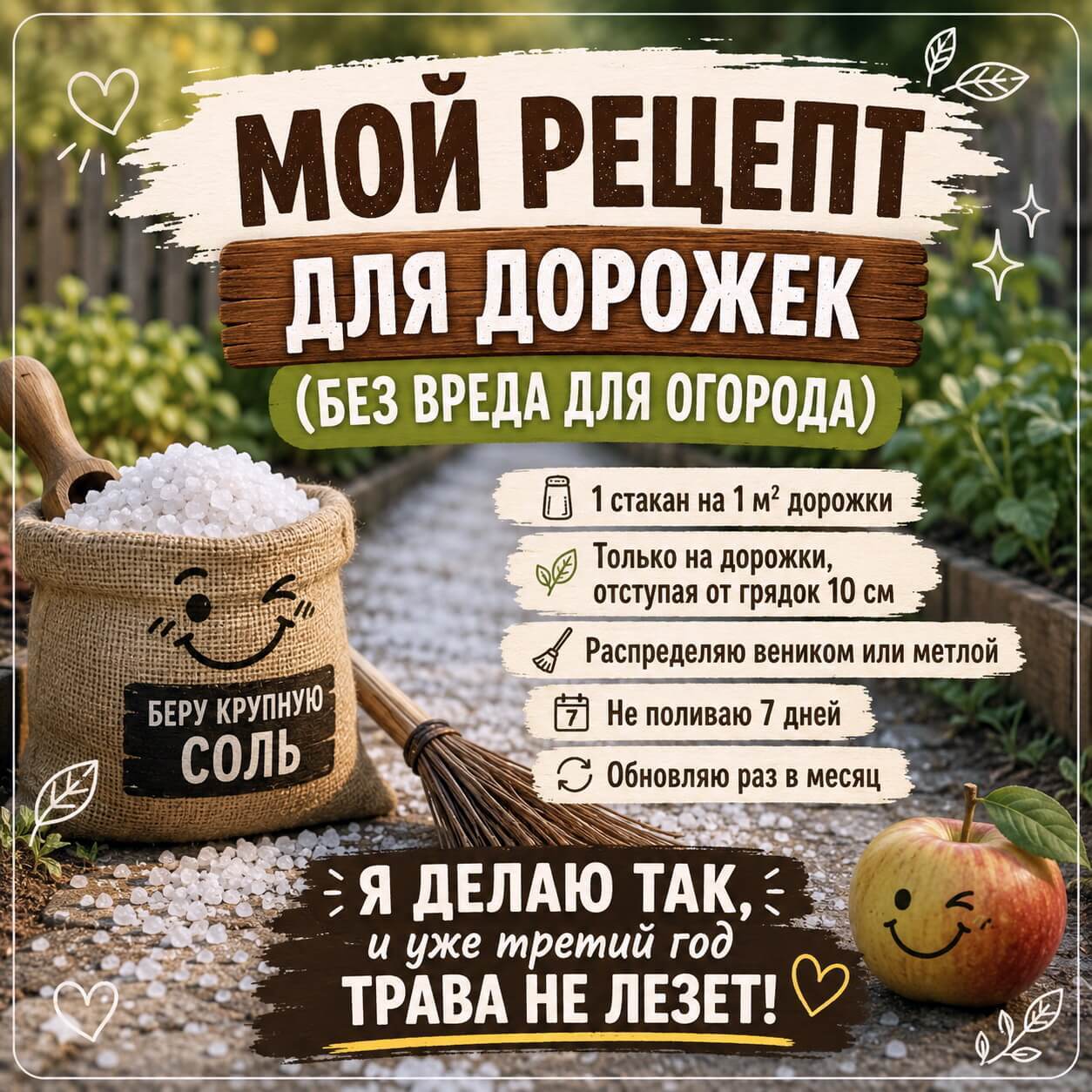 Чем я посыпаю дорожки, чтобы трава не лезла