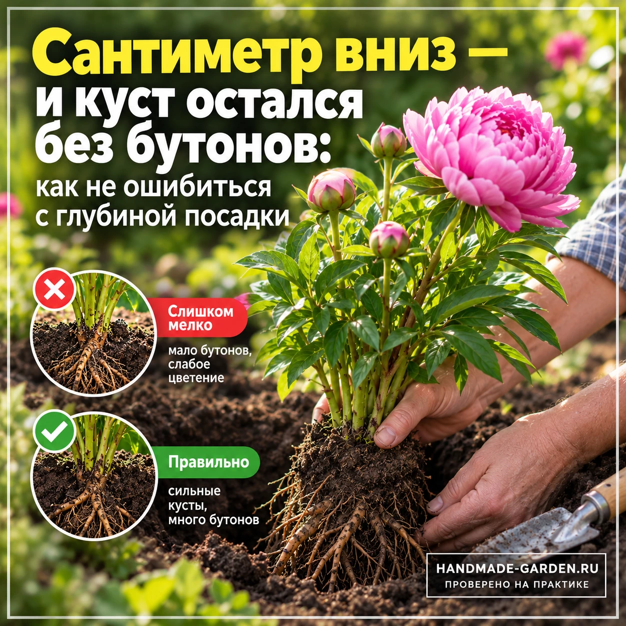 Сантиметр вниз &mdash; и куст остался без бутонов: как не ошибиться с глубиной посадки