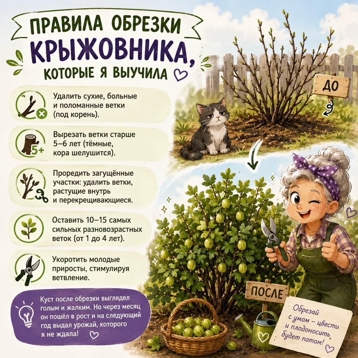 обрезка крыжовника