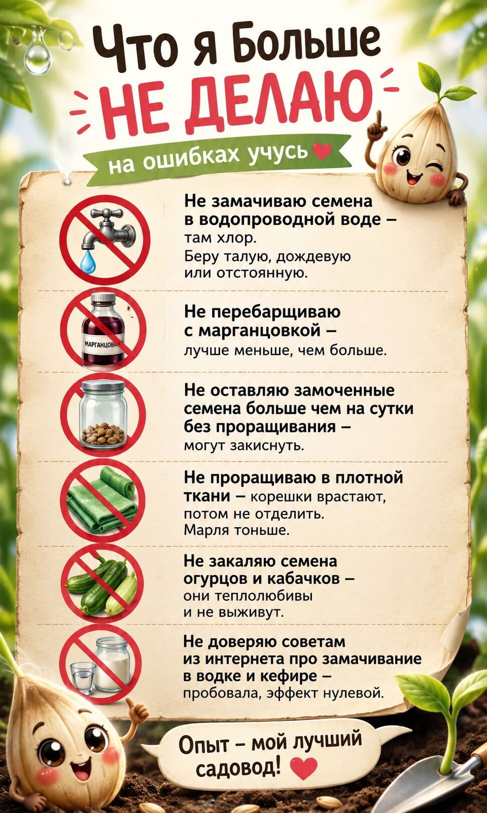 Что я больше не делаю (на ошибках учусь)