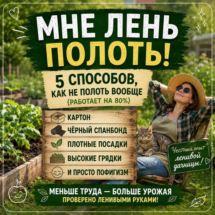 Мне лень полоть. И я нашла 5 способов, как не полоть вообще
