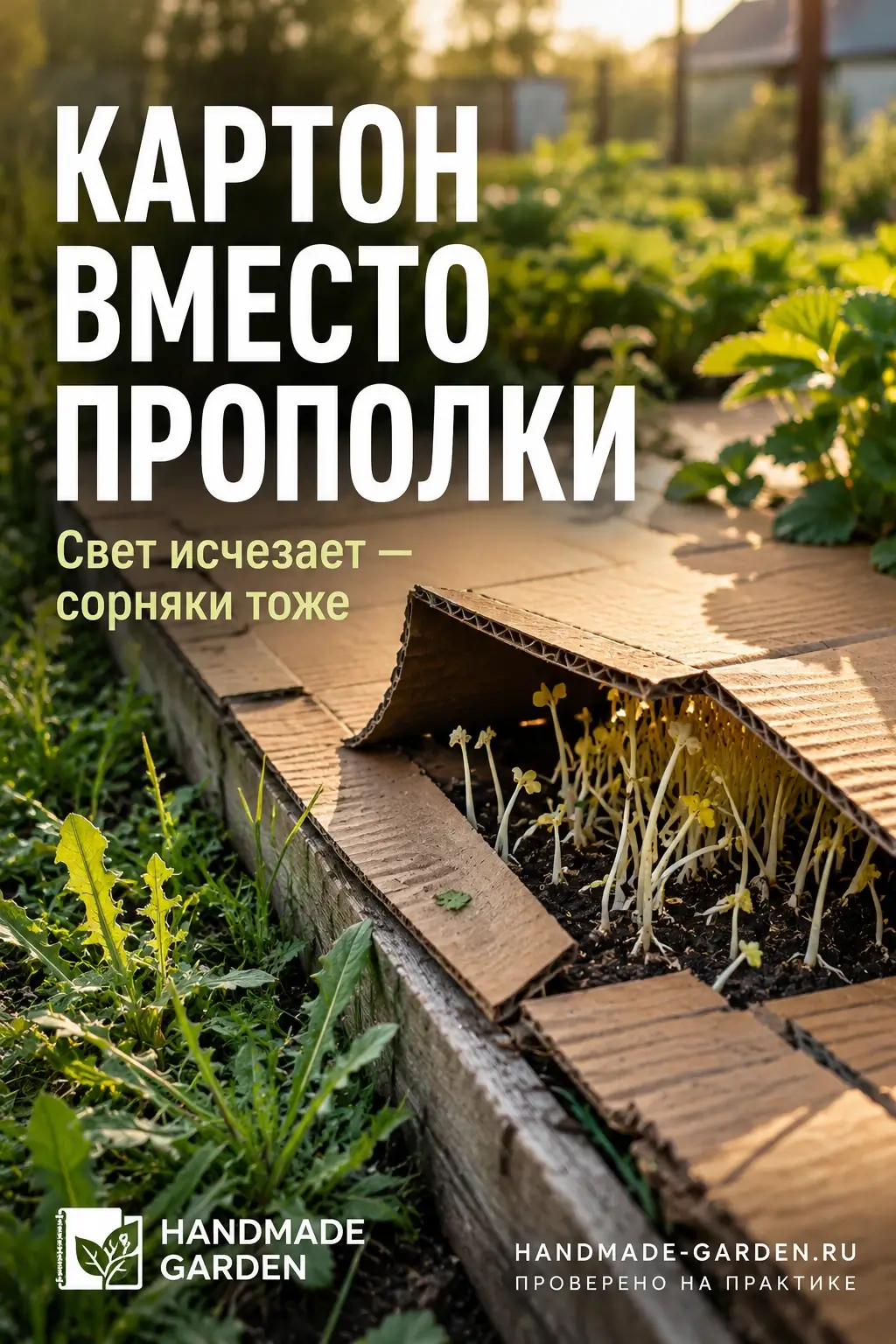 Как правильно укладывать картон на грядку