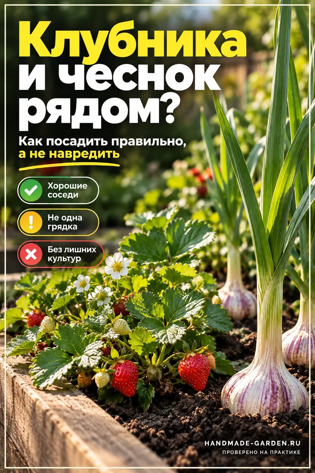 Клубнику часто называют хорошим соседом чеснока