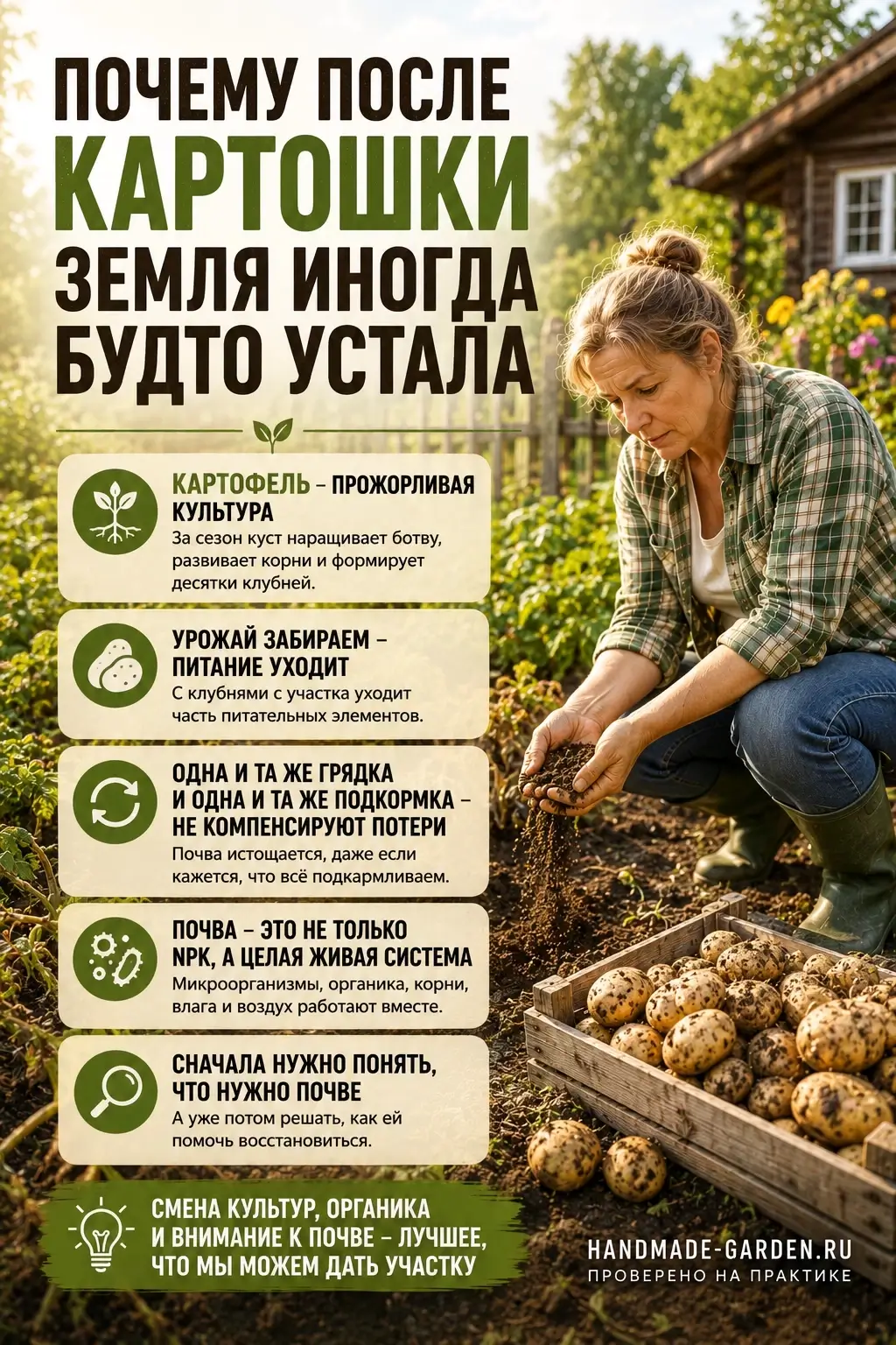 Почему после картошки земля устает