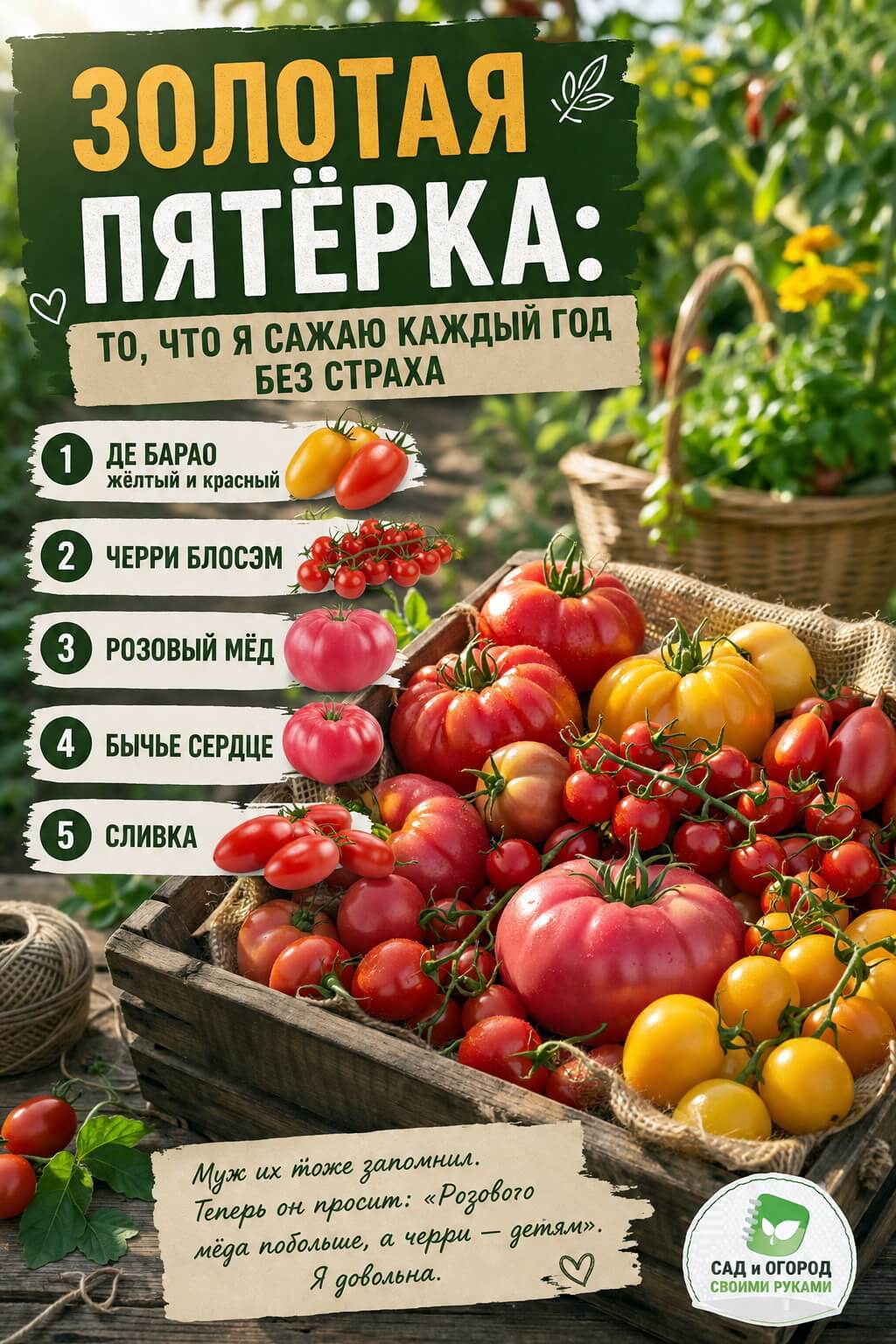 Личный опыт дачницы: от «Бычьего сердца» до «Синего трюфеля». 5 надёжных сортов и 4 экзота для души.