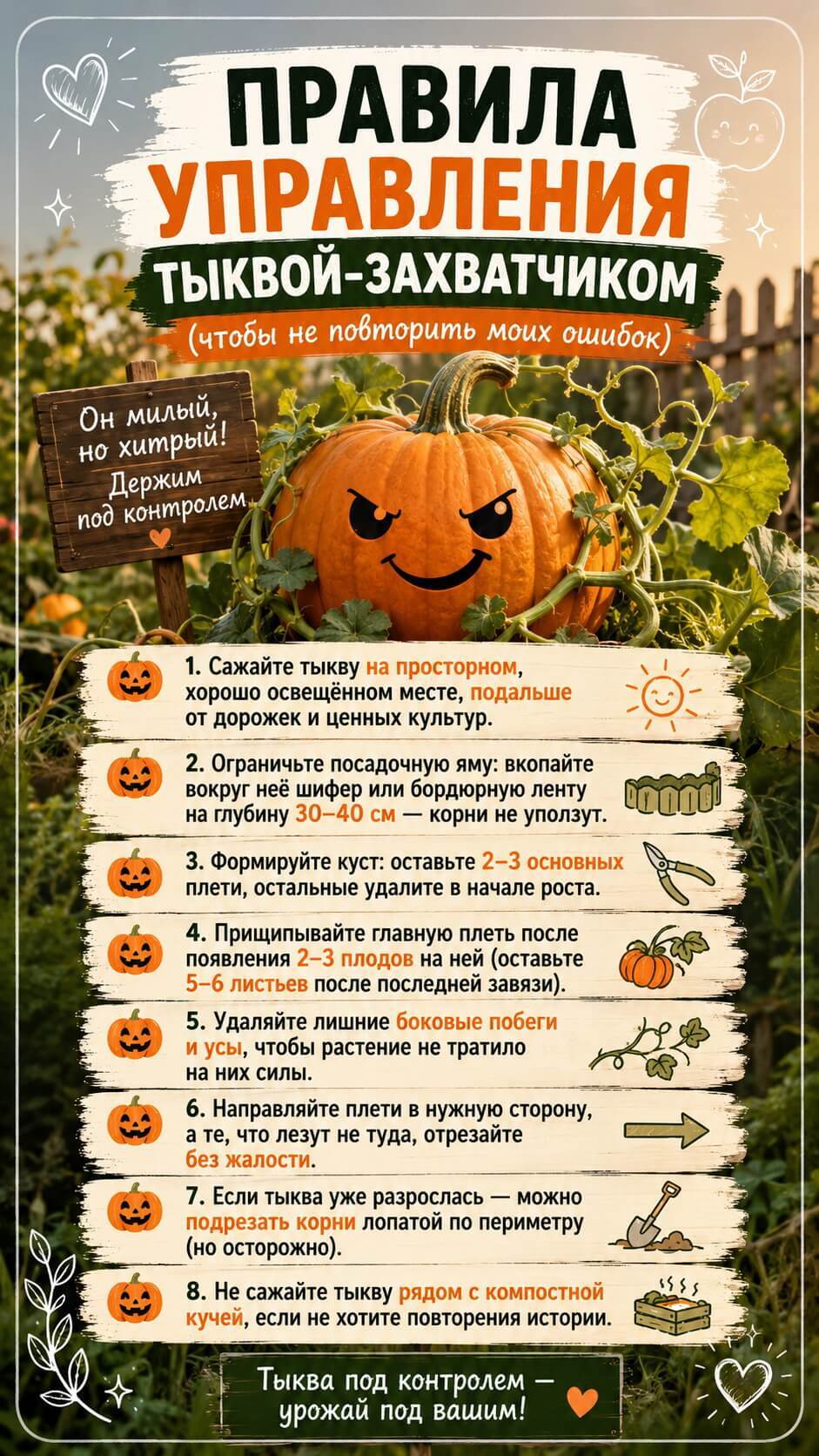 Формирование тыквы: как получить крупные плоды