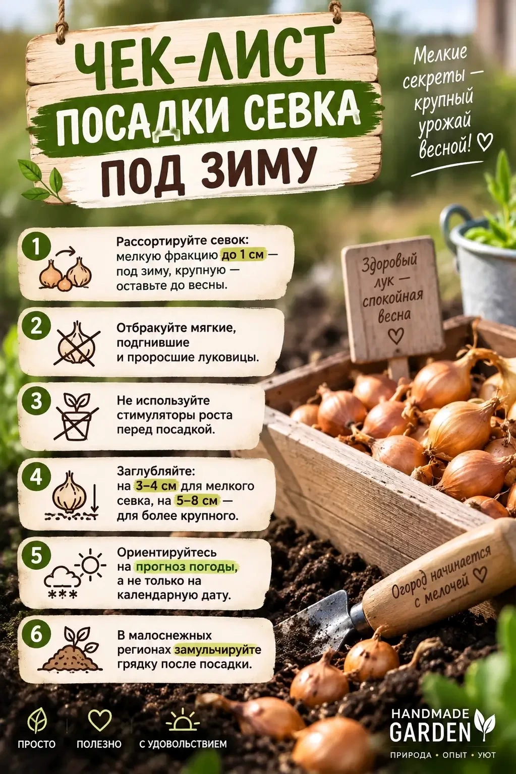 Чек-лист перед посадкой севка