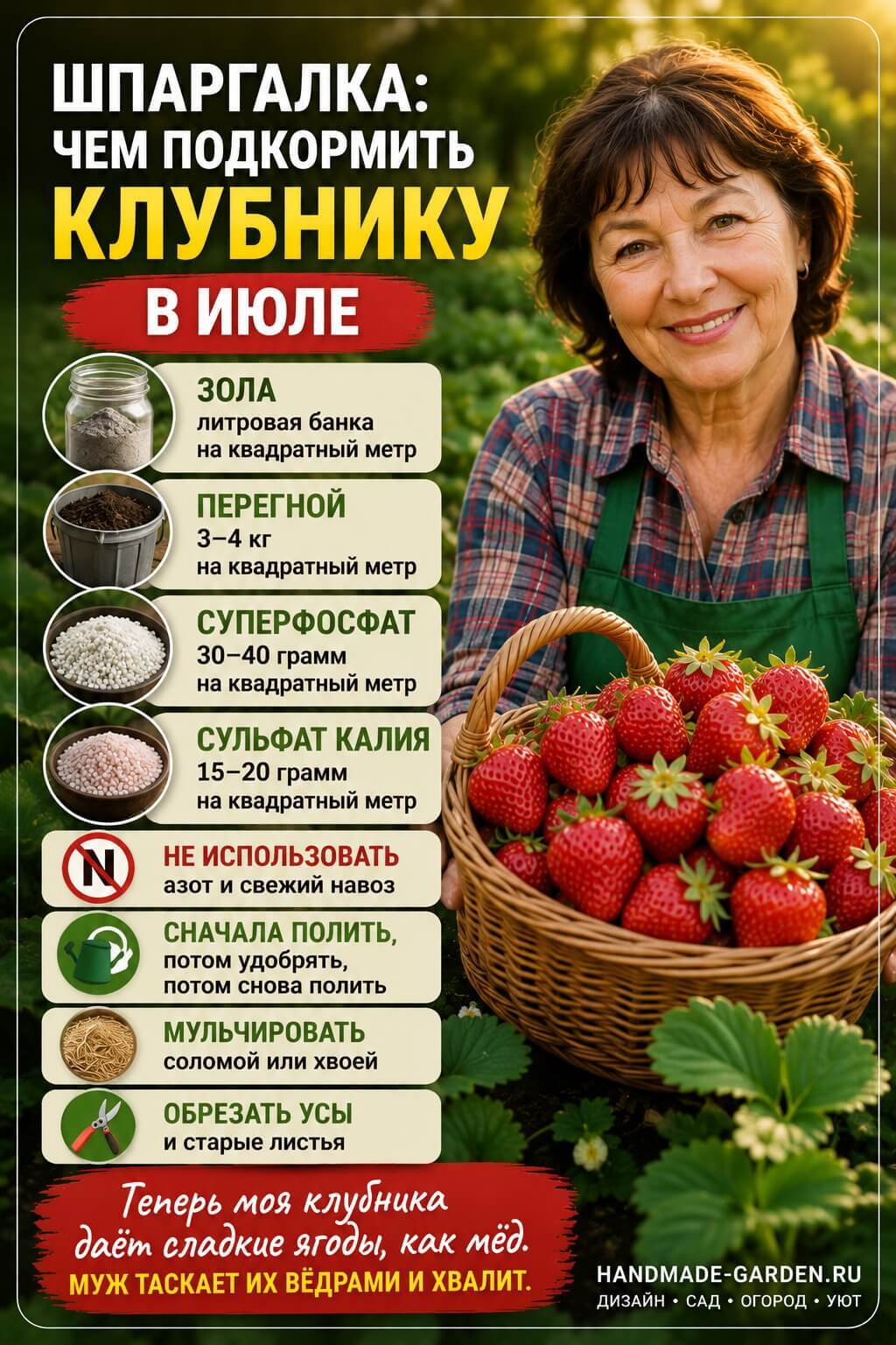 Чем подкормить клубнику в июле
