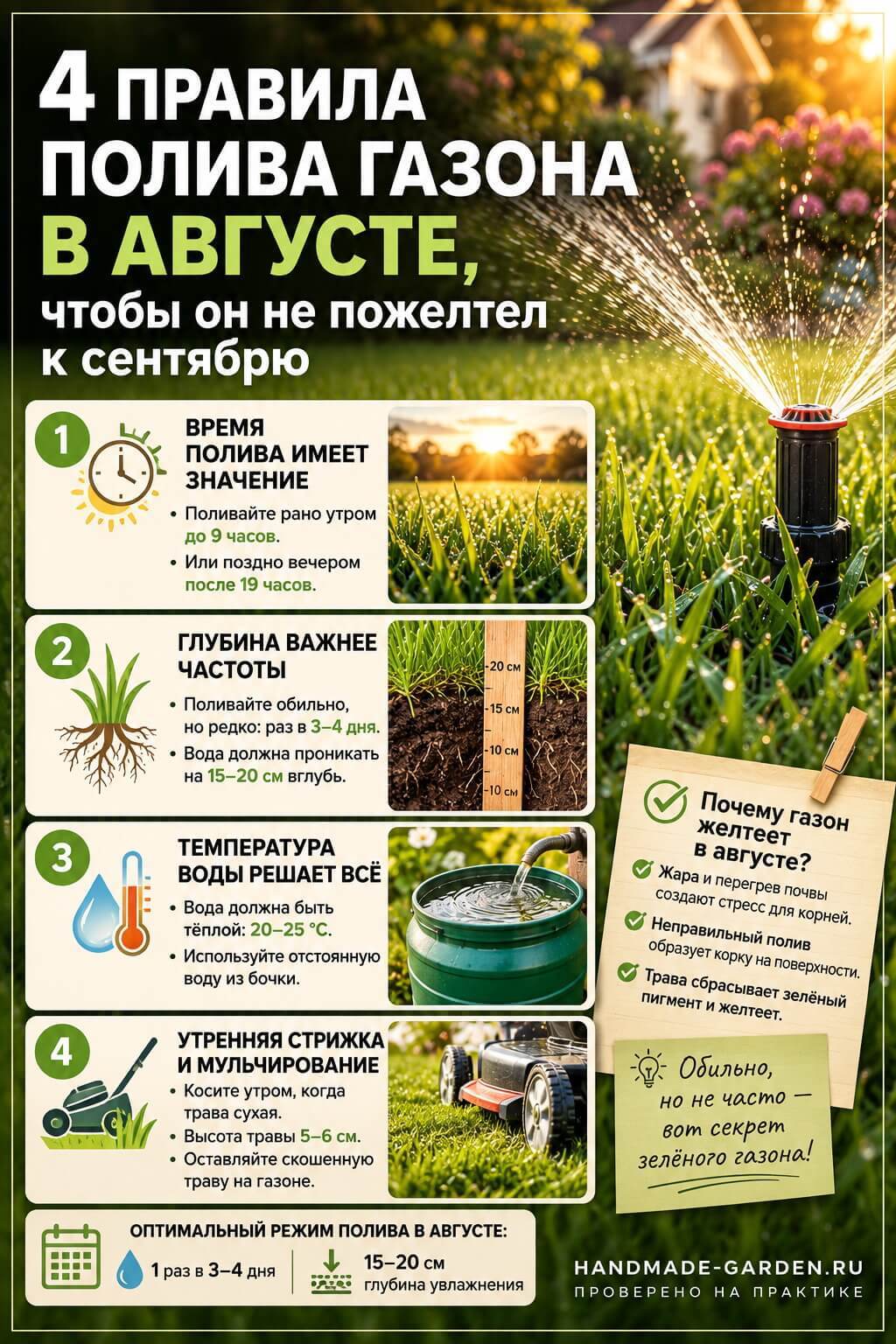 Полив газона в жару
