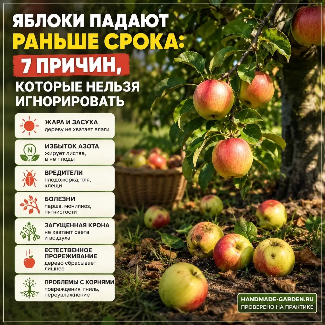 Яблоки падают раньше срока: 7 причин, которые нельзя игнорировать