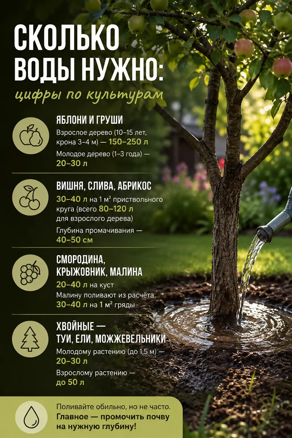 Сколько воды нужно: цифры по культурам