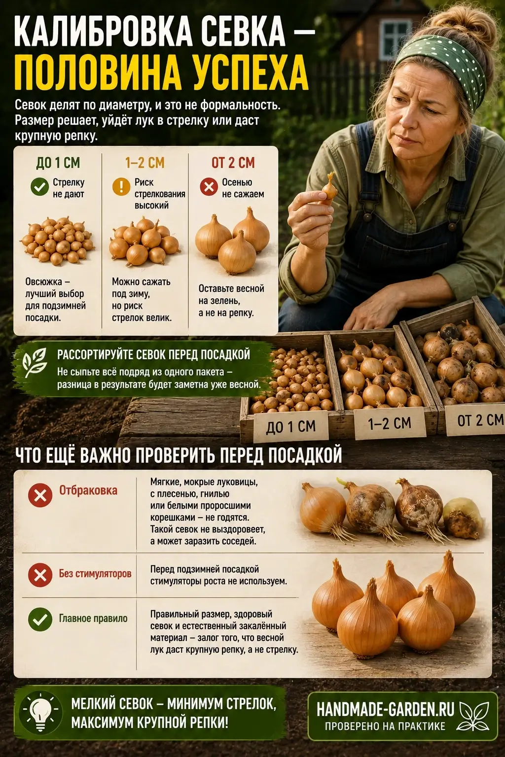 Калибровка севка для подзимней посадки