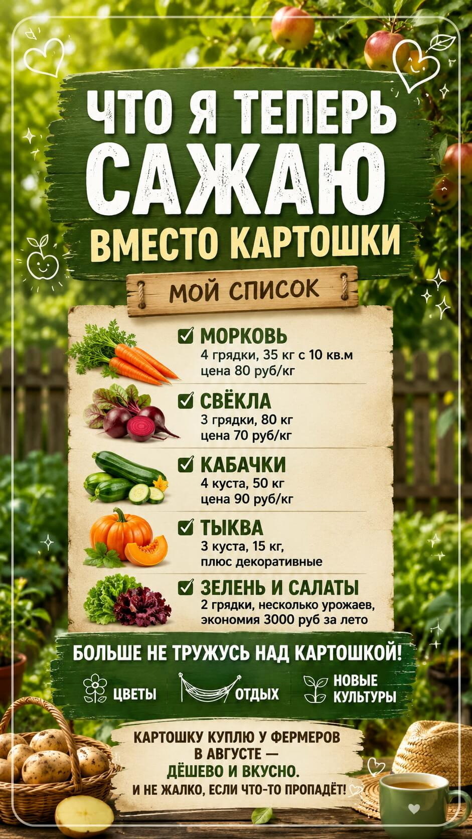 Что я теперь сажаю вместо картошки