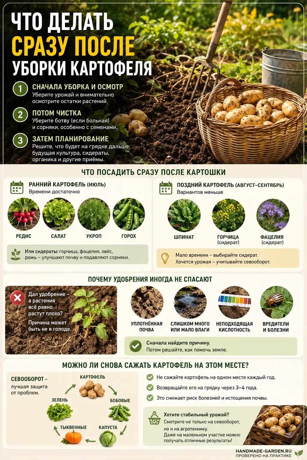 Что делать после уборки картофеля