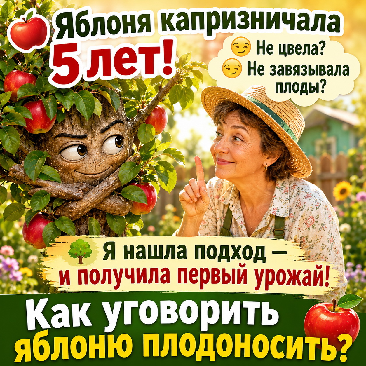 Яблоня, которая не плодоносит: как я уговорила её дать урожай
