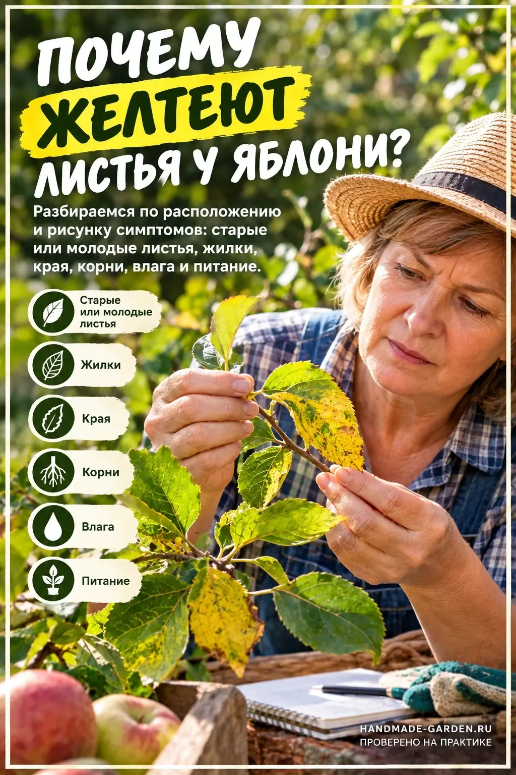 Почему желтеют листья у яблони