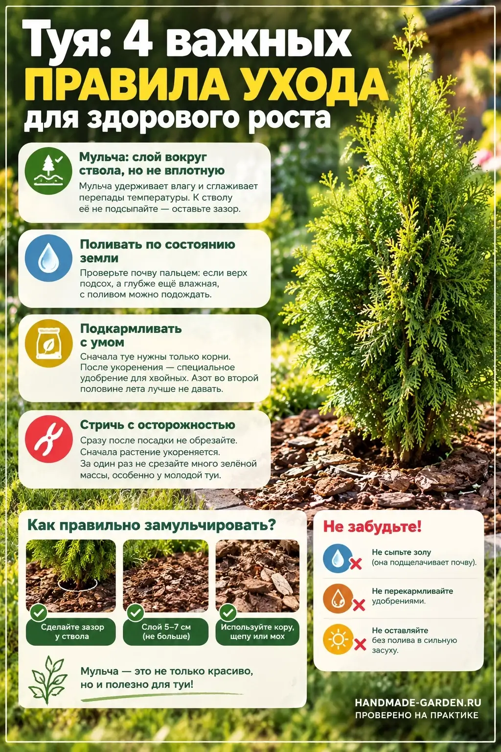 Уход за туей