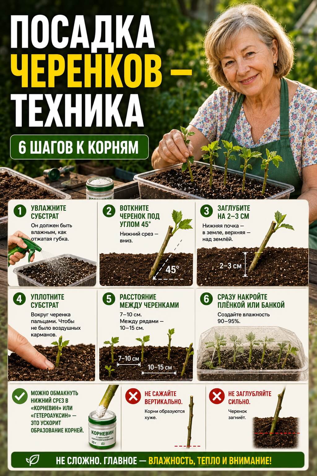 Размножение смородины зелёными черенками