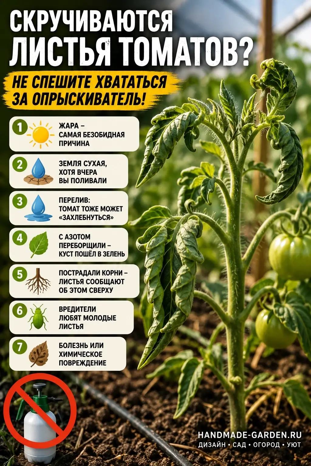 листья томатов могут скручиваться