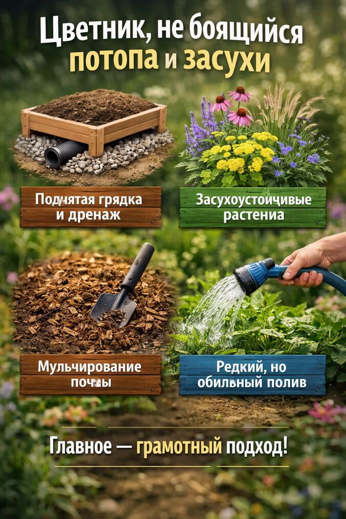 цветник, который не боится ни потопа, ни засухи