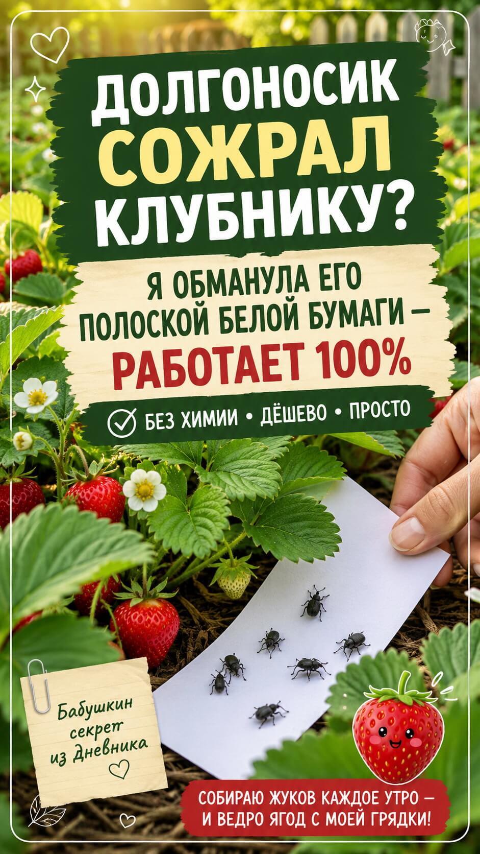 Долгоносик сожрал клубнику