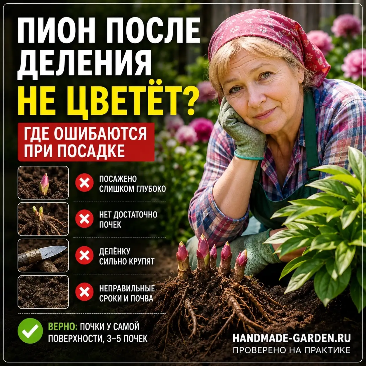Пион после деления не цветёт: где ошибаются при посадке