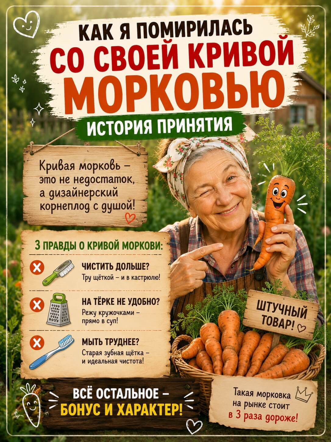 Почему моя морковь выросла кривой