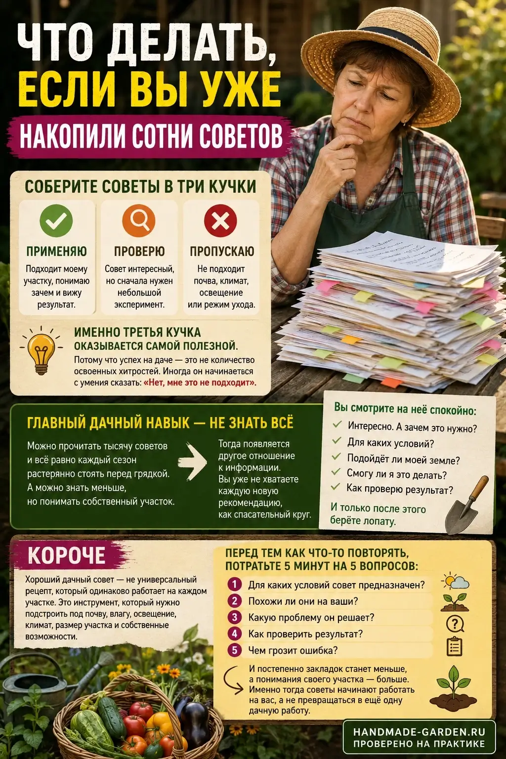 Что делать, если вы уже накопили сотни советов