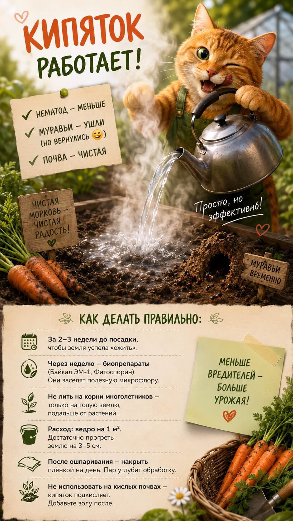 Ошпаривание кипятком: как я грела землю и что из этого вышло