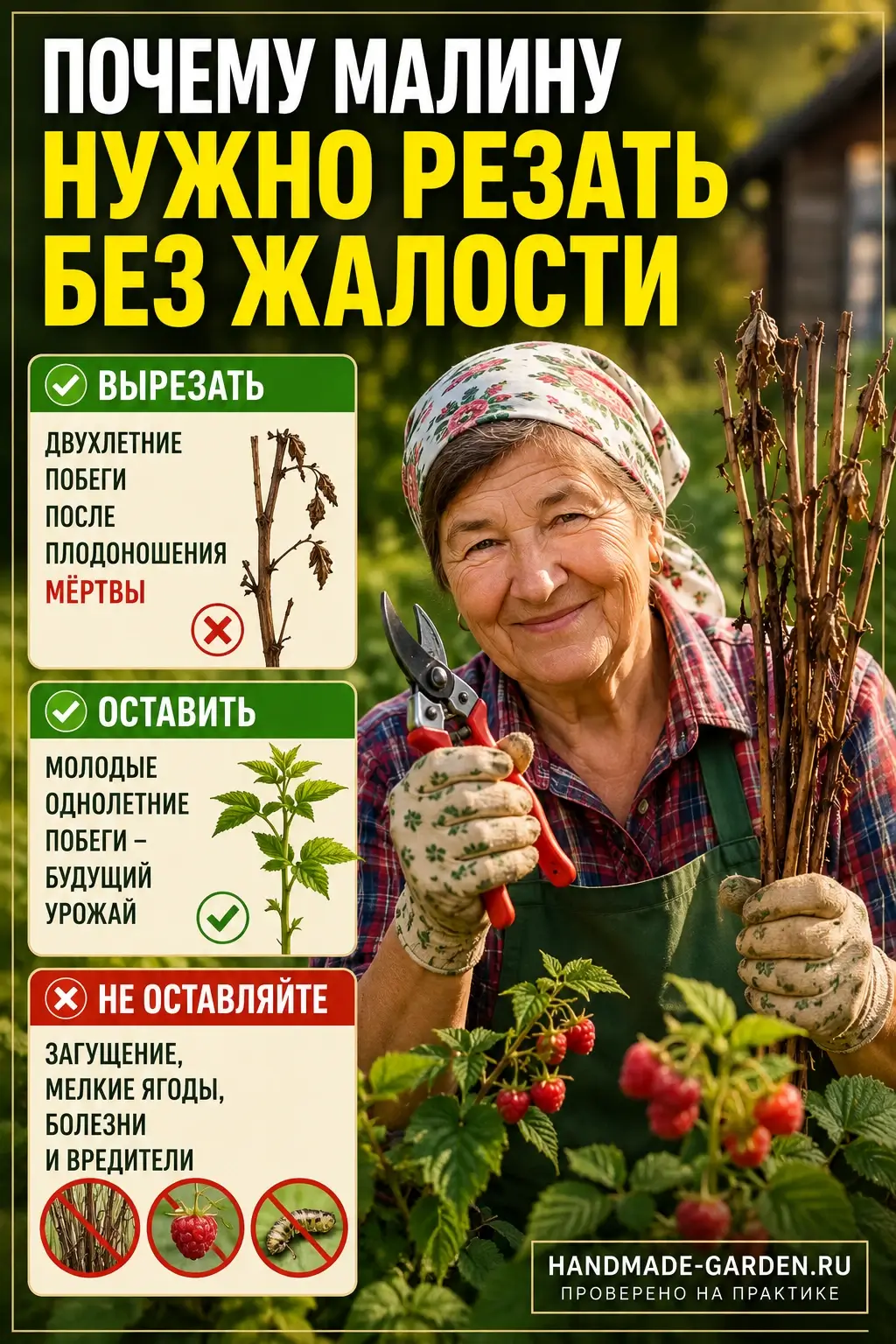 Как обрезать малинник