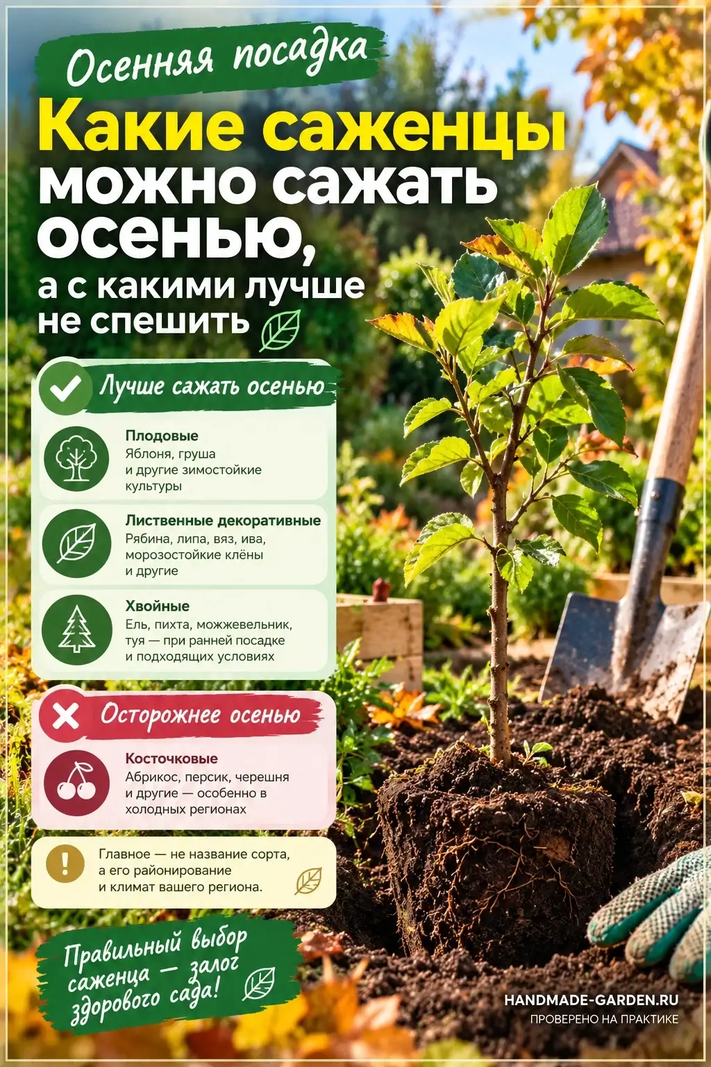 Какие саженцы посадить осенью