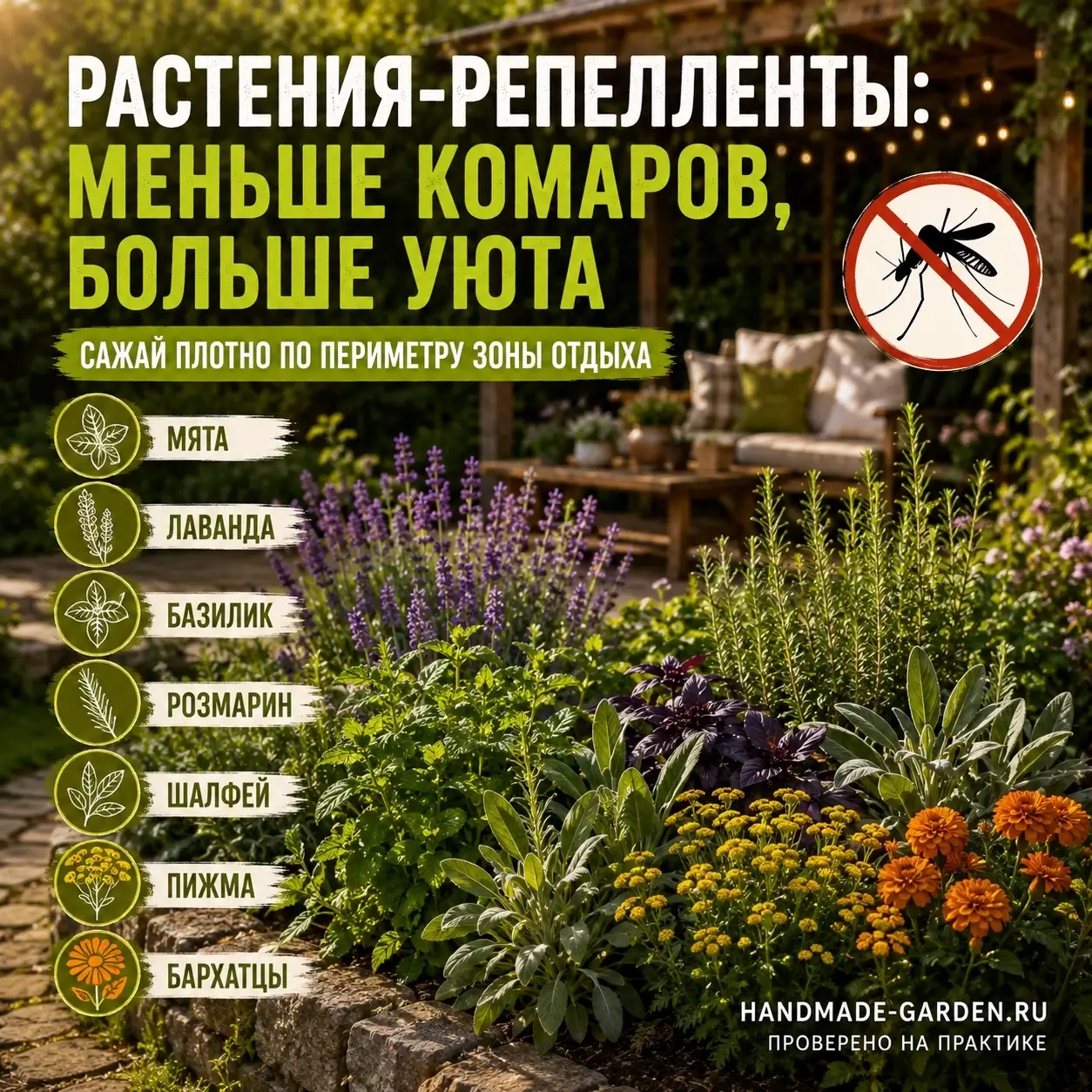 Одна веранда без комаров, другая &mdash; с ними: разница в грядке у входа: Пять растений на веранде работают лучше баллончика