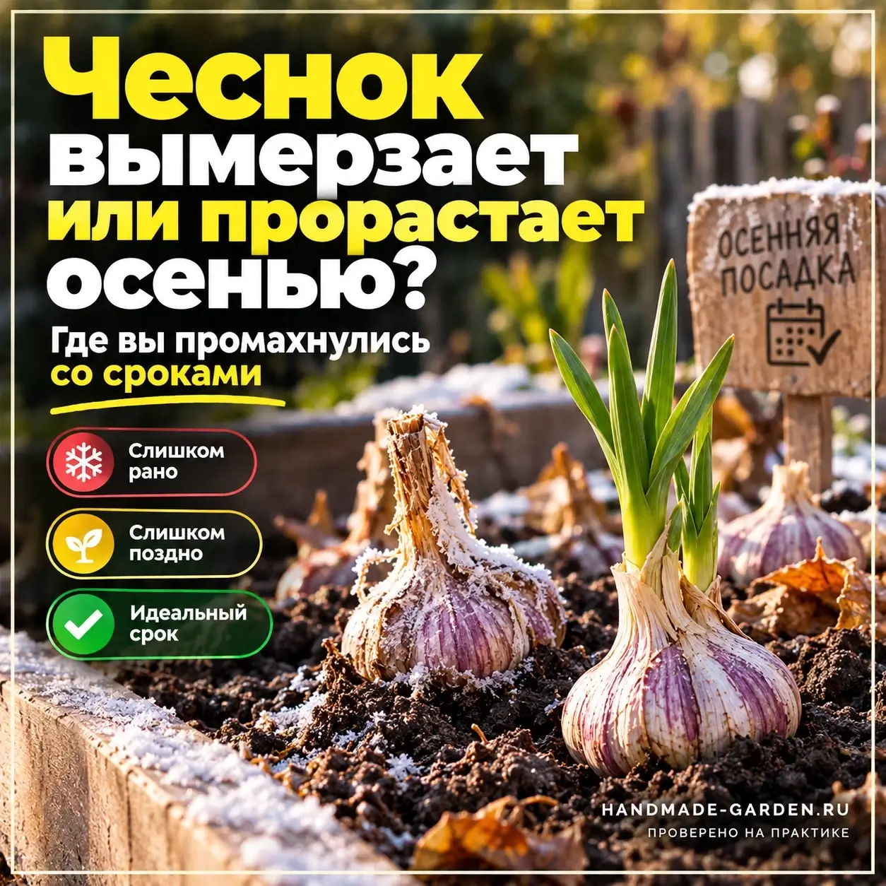 Чеснок вымерзает или прорастает осенью: где вы промахнулись со сроками