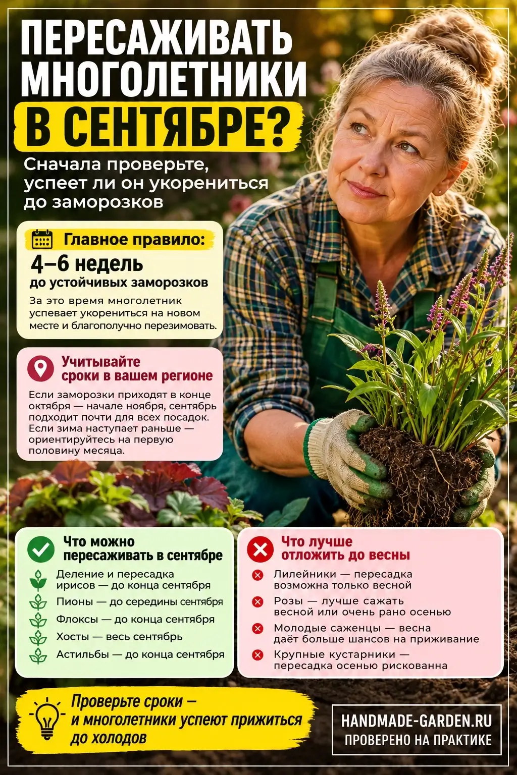 Пересадка многолетников в сентябре