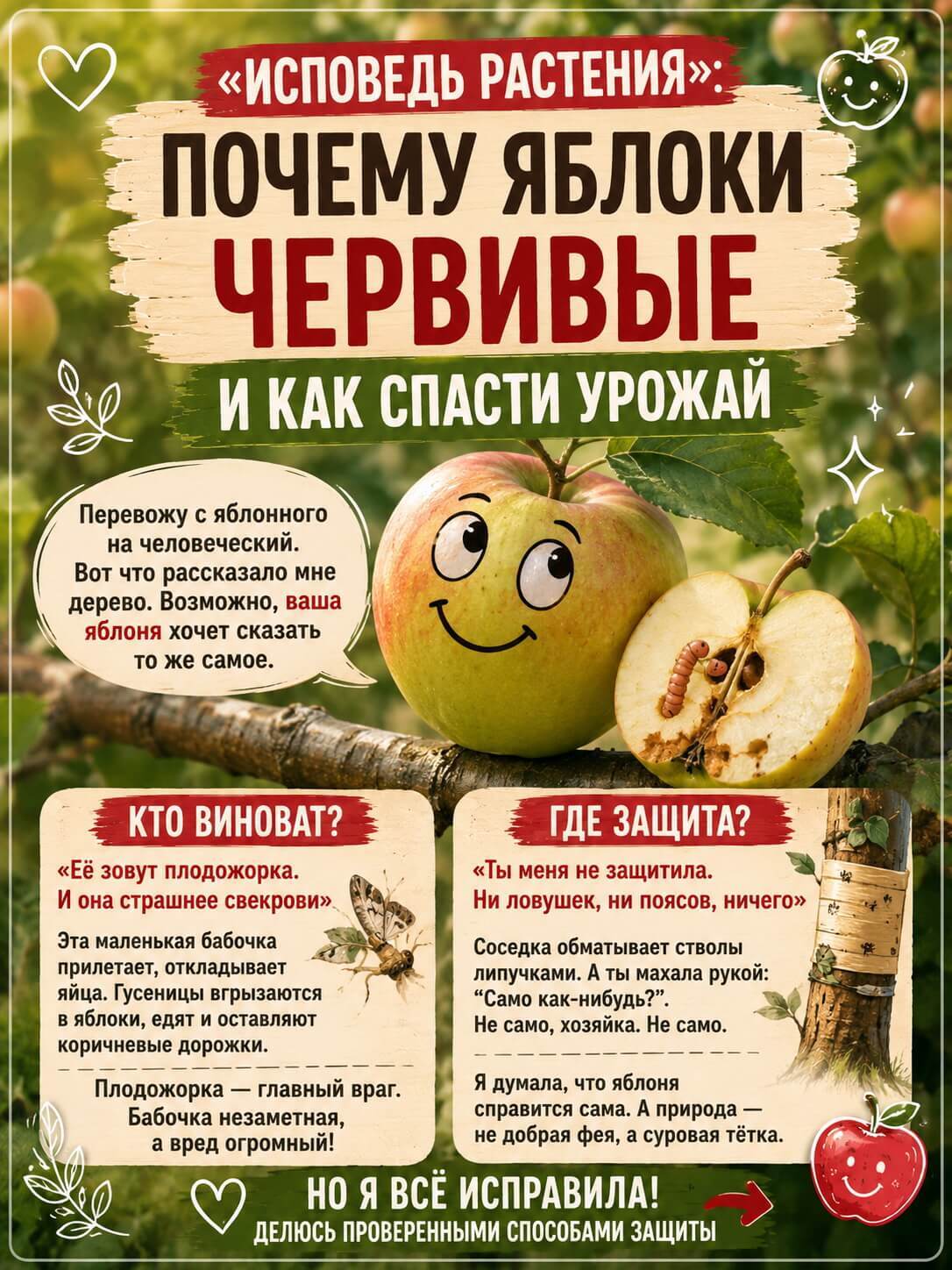 почему яблоки червивые