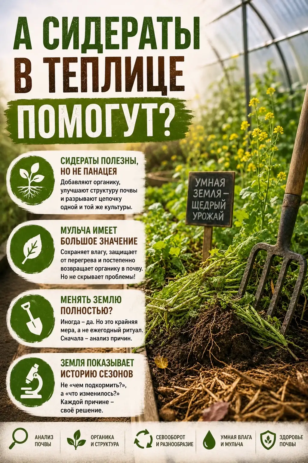 Сидераты в теплице